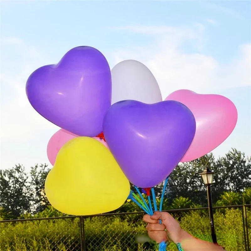 

100Pcs/Pack 10Inch Heart Shaped Latex Balloon Party Wedding Romantic Atmosphere Decoration Inflatable Balloon Decor