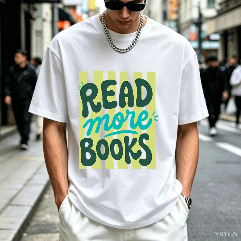 Read More Books T-Shirt Men Ladies Book Lover Trendy Stripes Bookish Graphic Tee Casual Short Sleeve Printed Tshirts Clothing