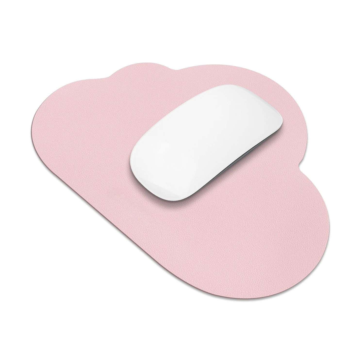 1Pc Cloud Mouse Pad, Solid Color Cute Non-Slip Small Desk Mat, Soft Comfortable for Office Study Gaming, White & Pink Available