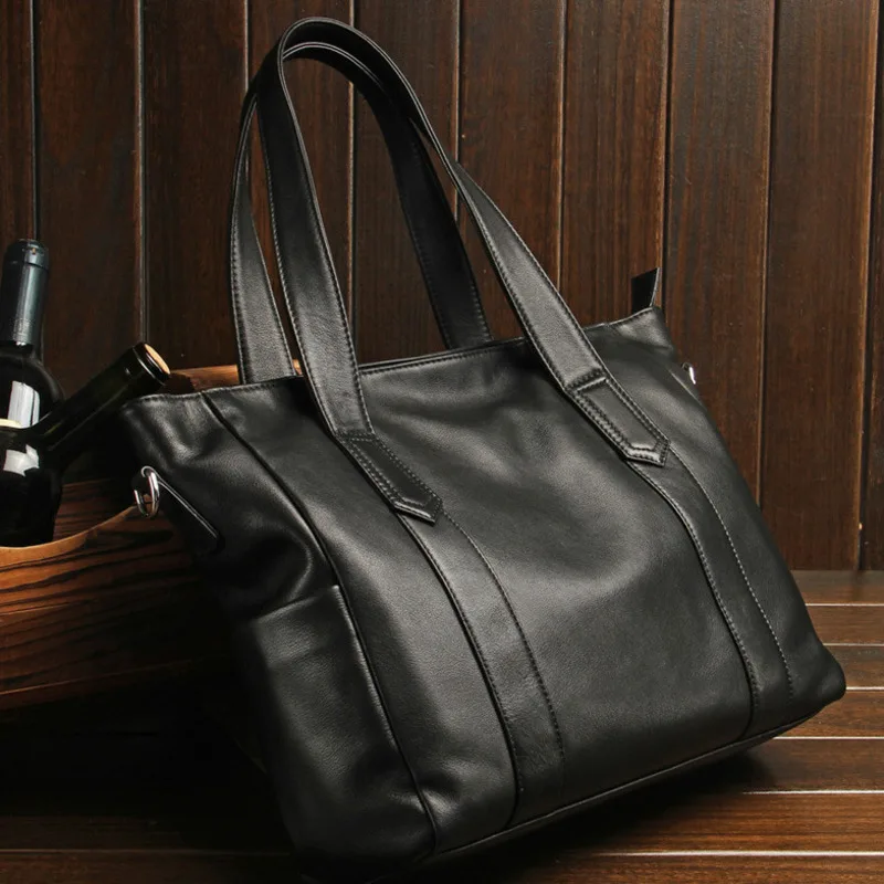 New Men's Genuine Leather Man Bags Handbag Korean Version Men's Business Document Bags Top Layer Cowhide Computer Bags Briefcase