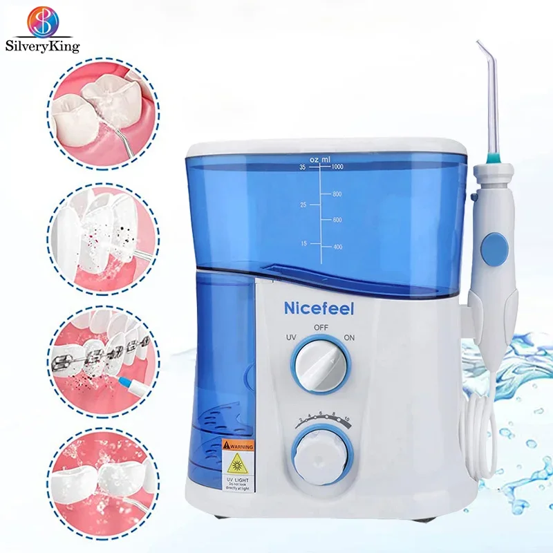 

УФ-дезинфицирующий ирригатор для воды - ирригатор для полости рта большой емкости 1000 мл с 7 насадками и отбеливанием зубов, профессиональная стоматологическая вода