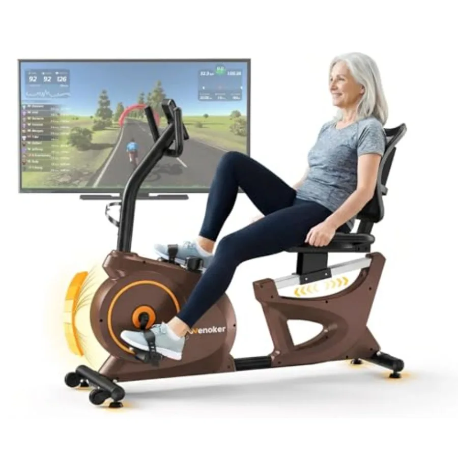 Recumbent Exercise Bike for Seniors15-Level Magnetic Resistance Bluetooth APP and LCD Monitor 350LBS Ccity 8-Position Adjustabl