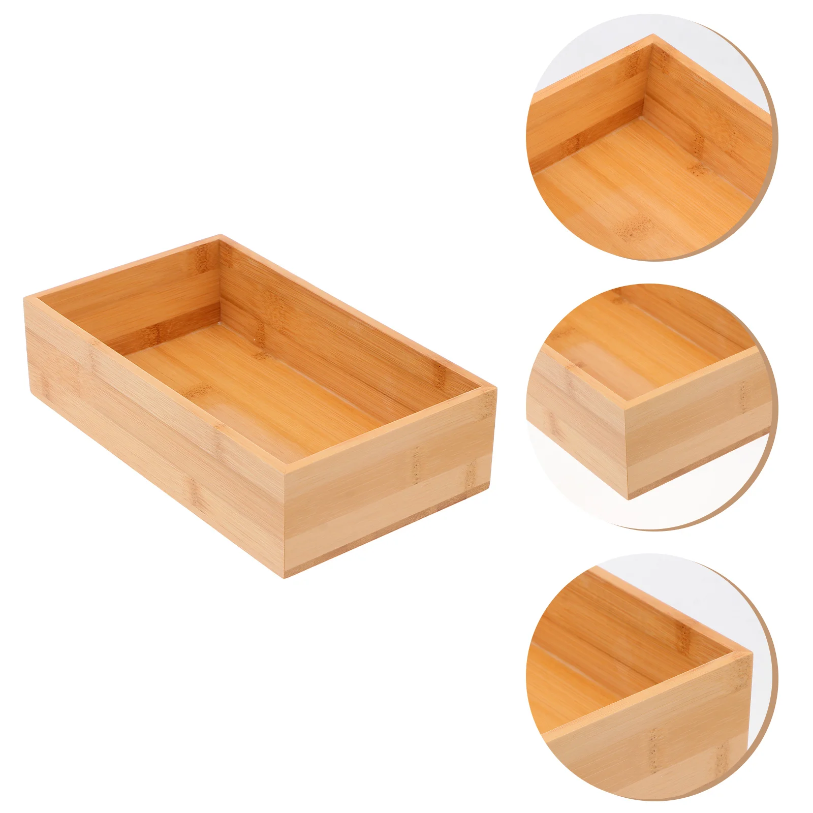 

Drawer Organizer Bins Bamboo Storage Box Office Drawers Container