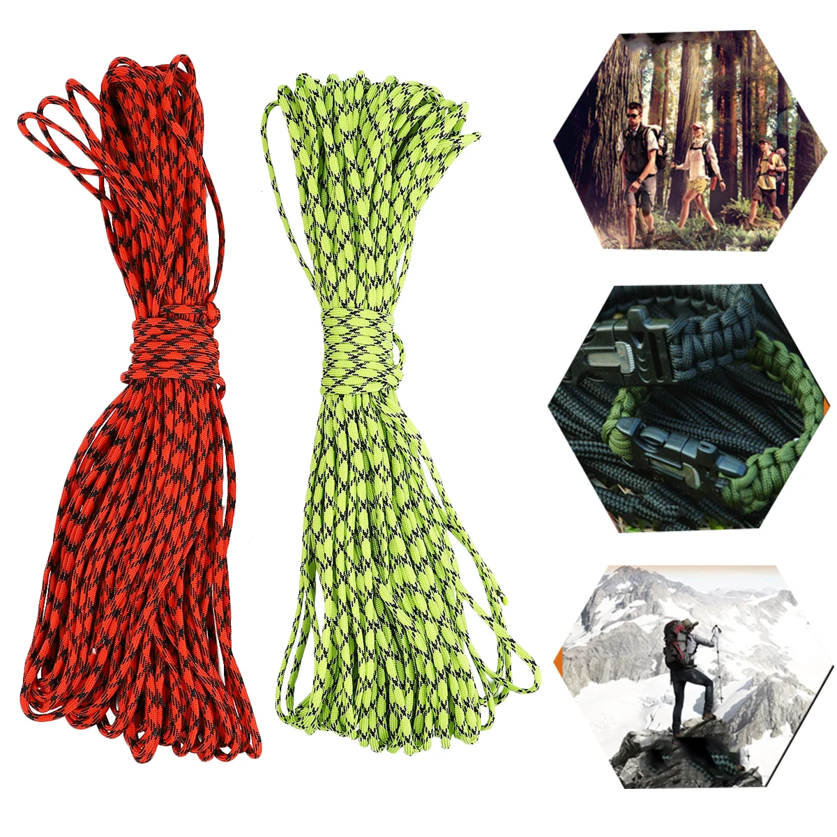 2 قطعة 5 مللي متر 31 متر 7 ستراند الأساسية Paracord بقاء حبل البوليستر الثقيلة تتلاشى مقاومة منخفضة يتقلص التخييم التنزه في الهواء الطلق والعتاد