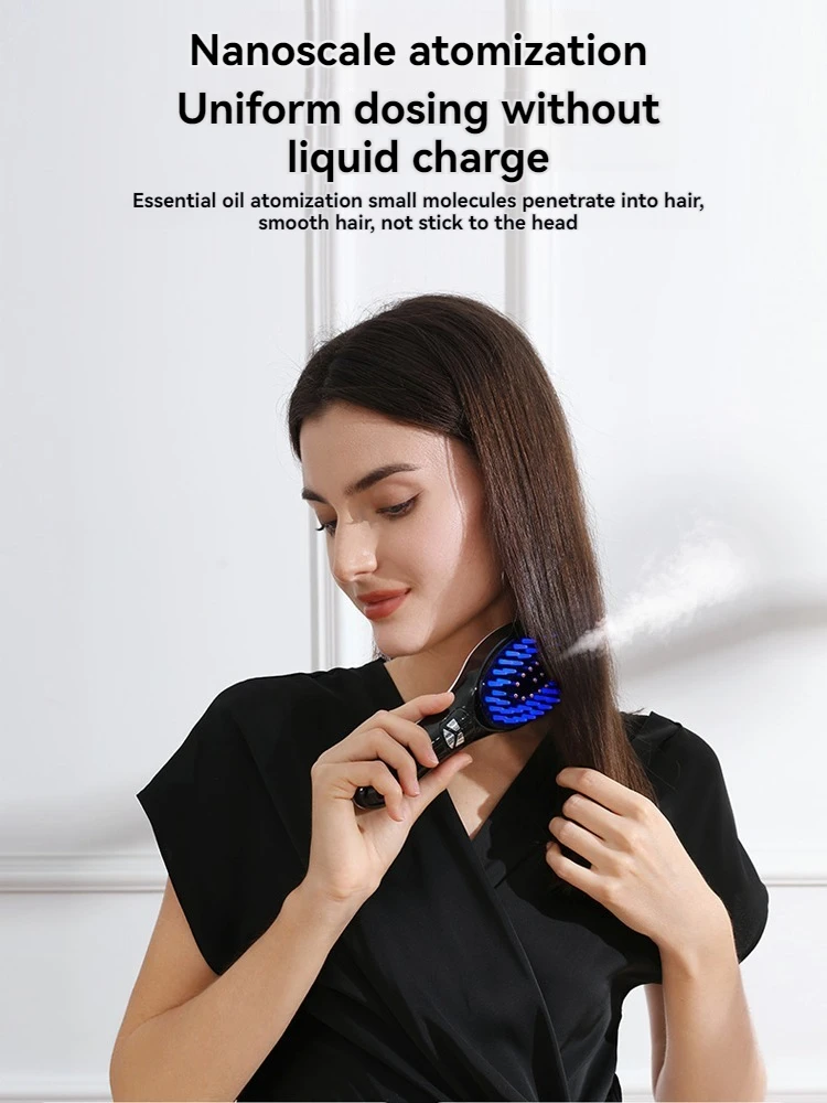 

Fog Massage Comb with Vibration Function Red and Blue Light Effects 5-Stage Adjustable Promotes Hair Growth and Prevents Hair Lo