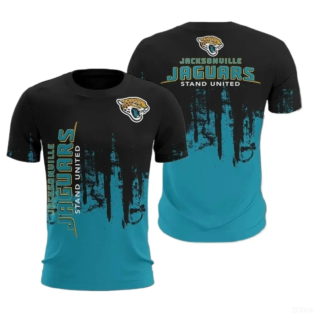 2025 الموضة الأوروبية والأمريكية الجديدة ملابس كرة الرجبي المطبوعة الصيف الرياضة قصيرة الأكمام مريحة عادية جولة الرقبة تي شيرت