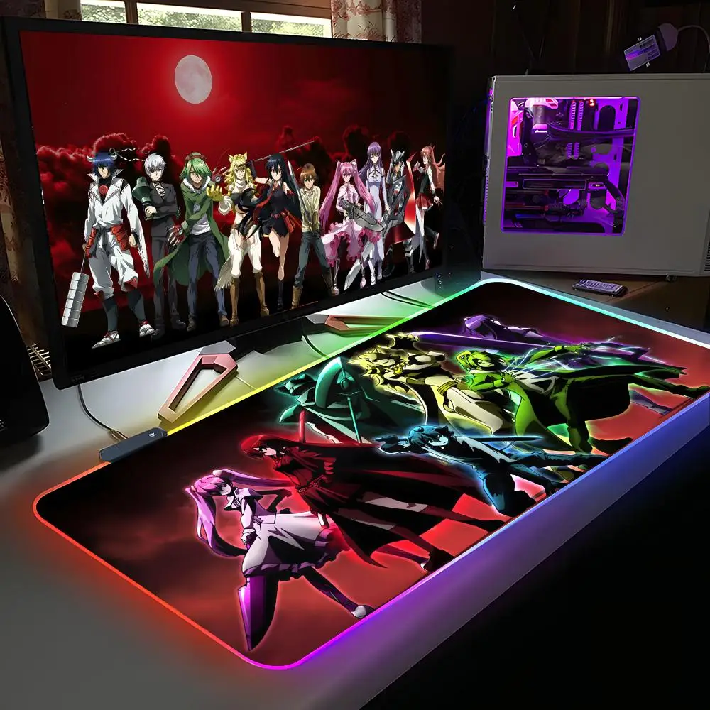 

Akame ga Kill Mouse Pad RGB Rubber Computer Laptop Official Game Colored esports Aesthetic Pretty Fashion Luxury Gift Mat
