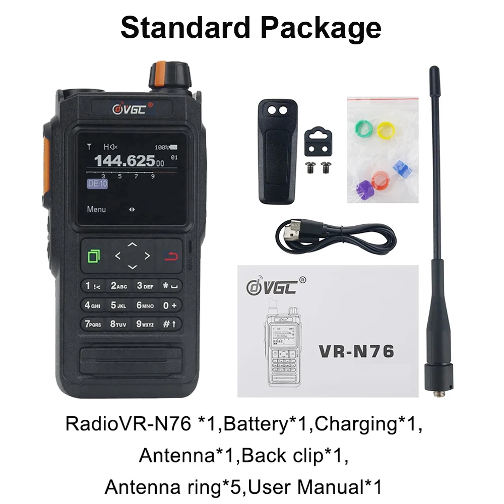 VR-N76 Walkie Talkie met GPS-positionering IP67 Waterdichte Bluetooth APRS-functie FM-radio VHF UHF Dual Band Outdoor Transceiver