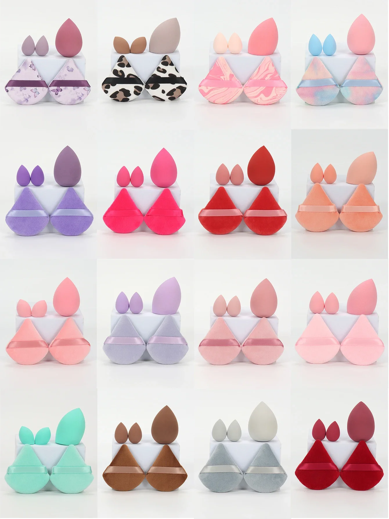 Juego de esponjas de maquillaje profesional de 5 piezas: herramientas suaves y multiusos para una aplicación perfecta de base, polvo y colorete