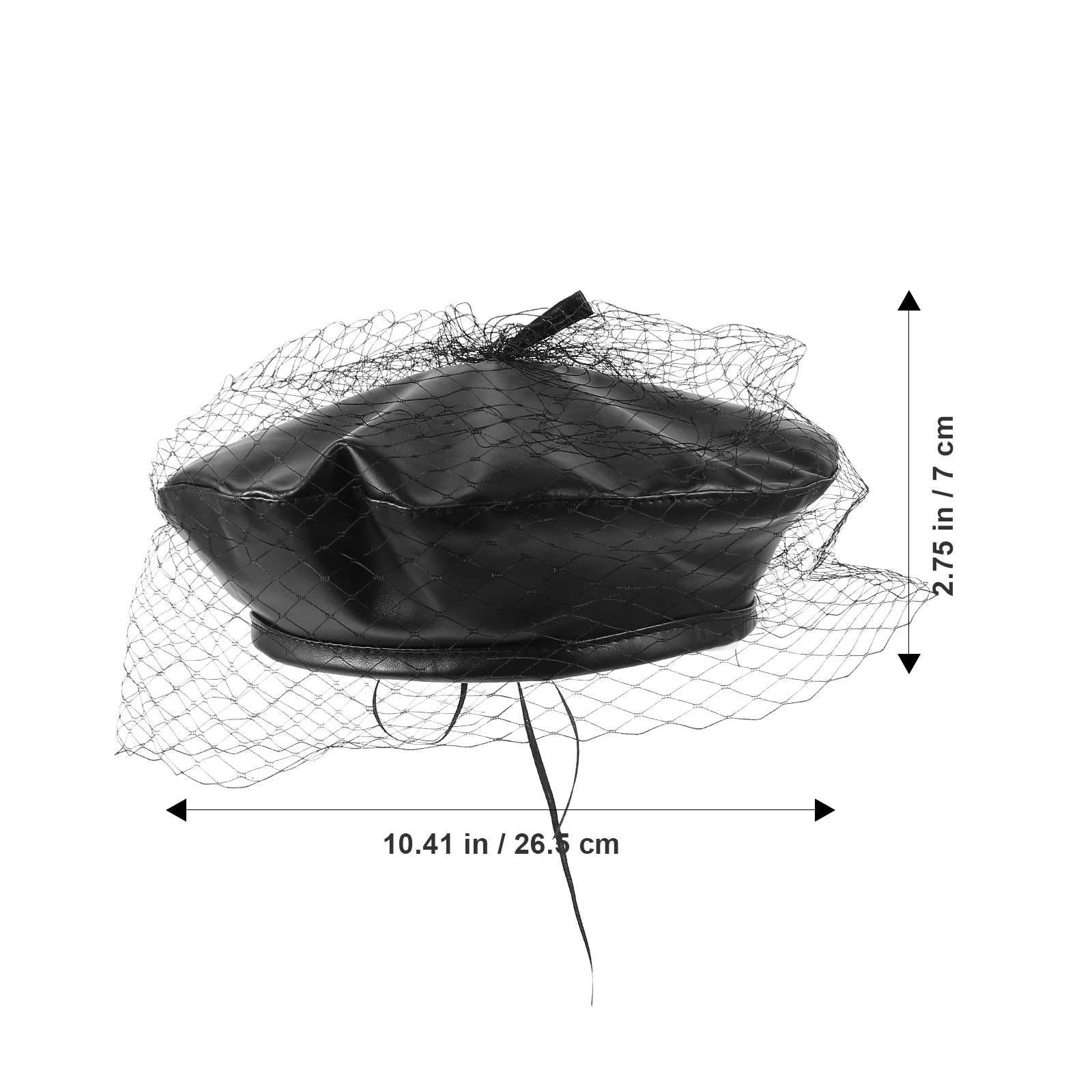 

Sophisticated Black Leather Beret With Veil Women French Hats Versatile Fashion Accessory