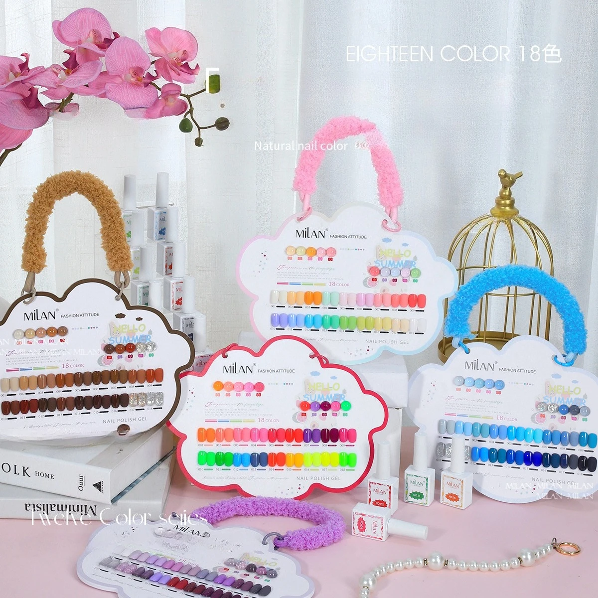 18개/세트 젤 네일 폴리쉬 세트, 사계절용 네온 마카롱 그린 레드 시리즈 UV/LED 젤 바니쉬, 매니큐어 키트 네일 용품