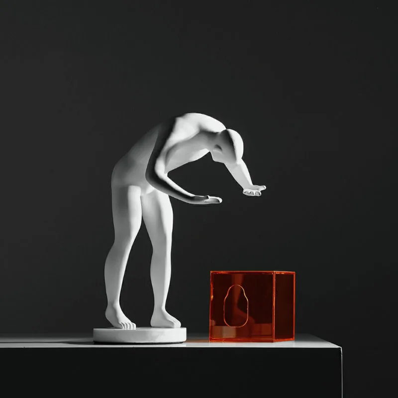 Modern Thought Cage Figure Crafts Creative Resin Figure Sculpture Ornament Entryway Ornament Home Soft Decoration Accessories