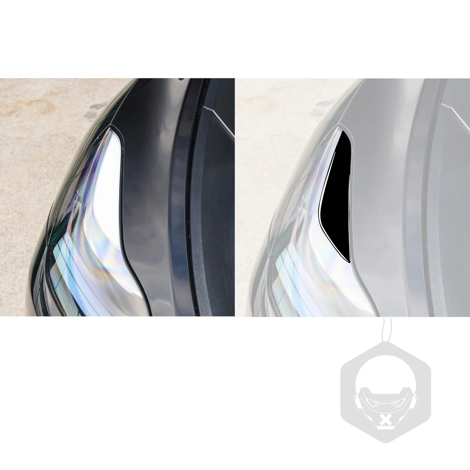 

Suitable for 17-22 Tesla Model 3/Y Lamp Eyebrow Piano Black Bright Black Car Modification Decoration Accessories