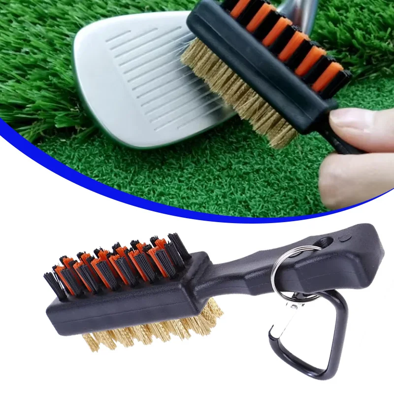 골프 클럽 브러시 그루브 클리너 양면 도구 철 공 신발을위한 휴대용 금속 경량 나일론 액세서리 새로운 선물 ﻿