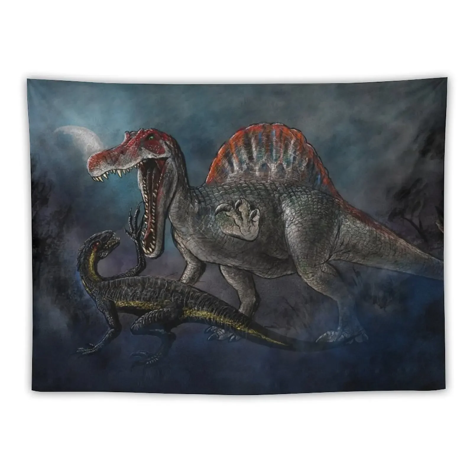 Spinosaurus vs Indominus Rex Dinosaur Battle Tapestry Cute Room Decor Room Decoration Aesthetic Tapestry