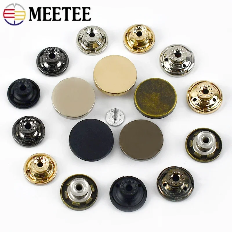 20Pcs 15/17/20mm Jeans Buttons Replacement No Sewing Metal Button Snap Fastener Pants Pins DIY Clothing Accessories