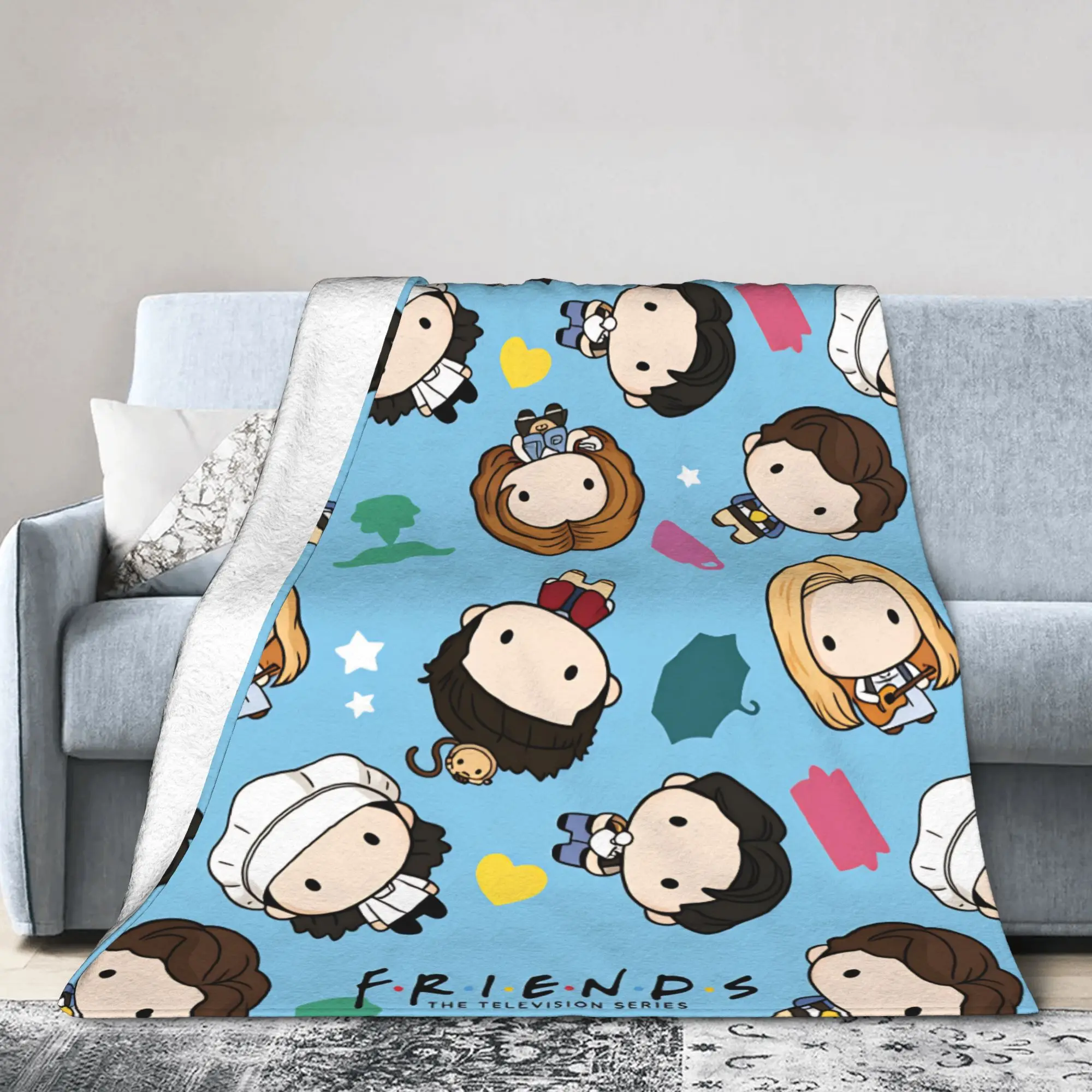 Friends Television Cartoon Blankets Warm Soft Plush Throw Blanket For Couch Bed Travel Office Flannel Bedspread Bed Cover