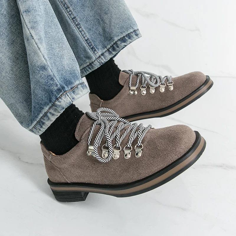 أحذية ديربي جلدية كاجوال بنمط مصمم عصري للرجال، أحذية مسطحة برباط #4