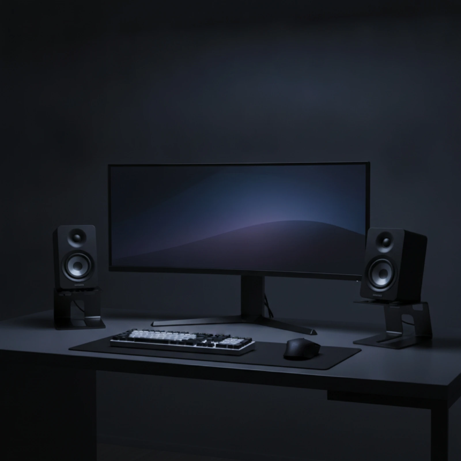 2 Pieces Desktop Speaker Stand Stable Speaker Riser Stands with Anti-Slip Feet Sturdy Long-Lasting for Audiophiles, Desk