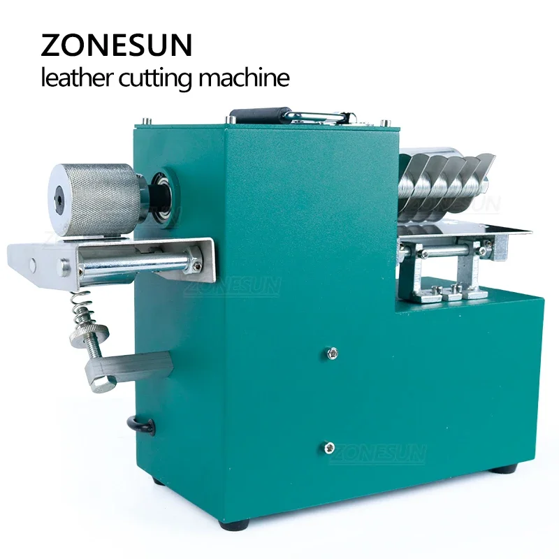 ZONESUN V04 Double Head Leather Machine Belt Cutter Strap Cutting Machine Edge Folding Laminating Machine Leathercraft  Slicer