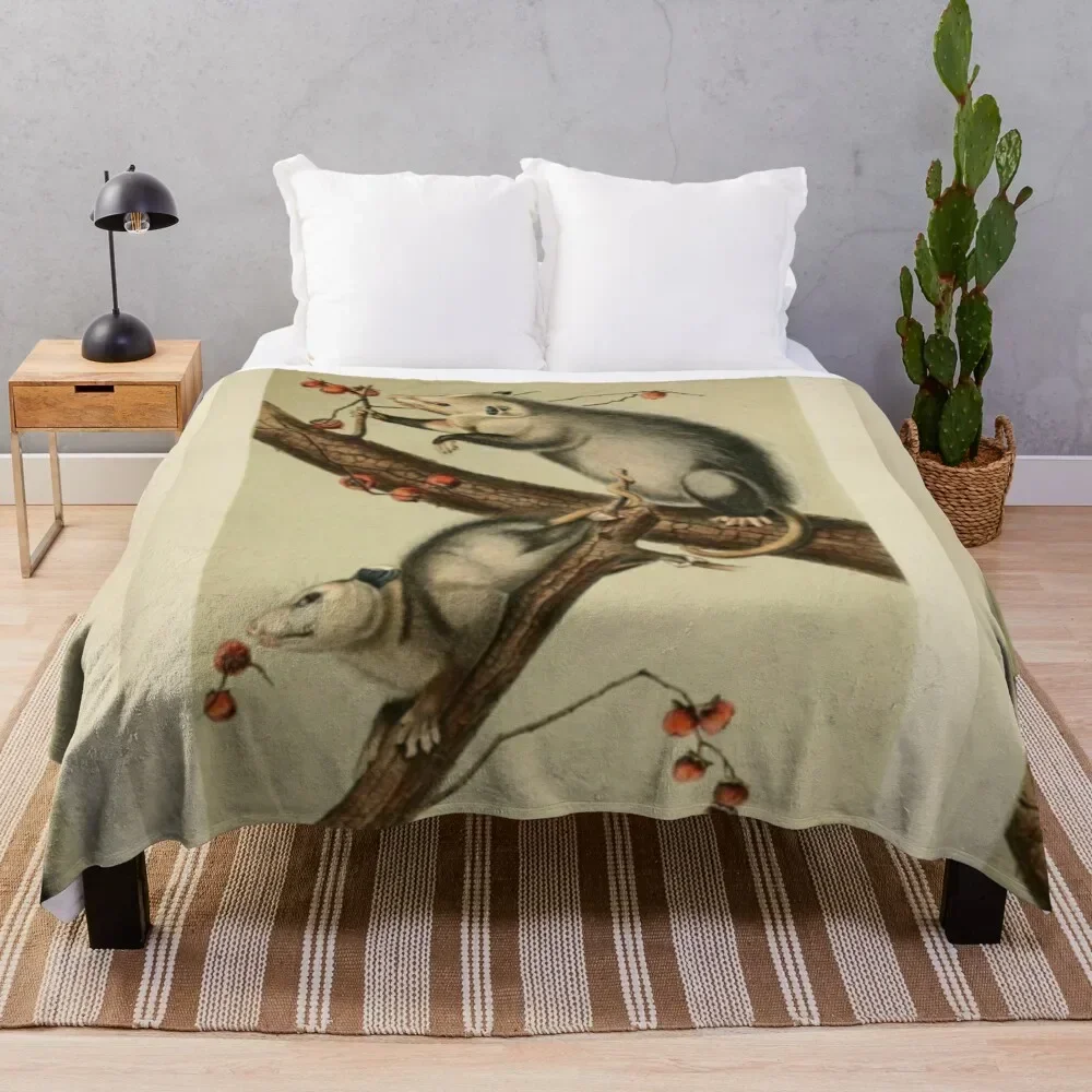 Naturalist Opossum Throw Blanket Flannels Blankets Sofas Of Decoration Flannel Blankets