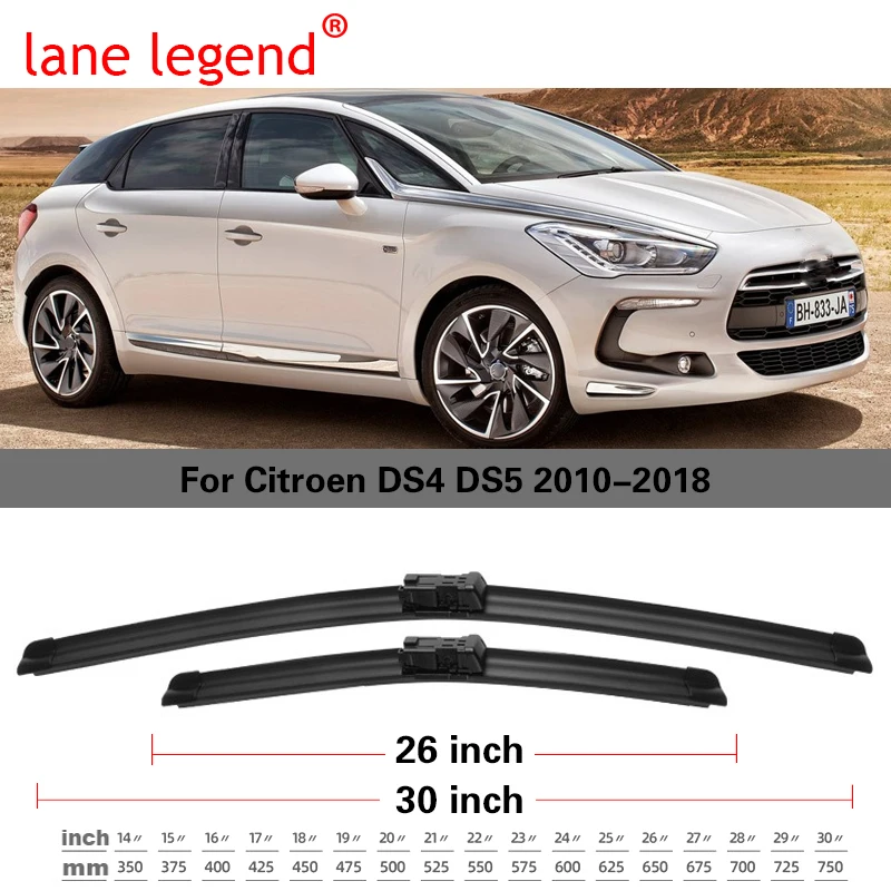 For Citroen DS4 DS5 2010-2018 Car Accessories Front Windscreen Wiper Blade Brushes Wipers 2018 2017 2016 2015