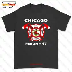 Chicago Firefighter Fire Department T-shirt Tee DKJG