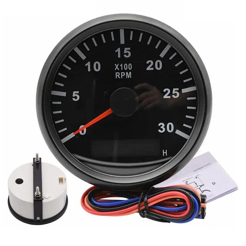 RPM Tachometer Gauge Waterproof Outboard Boat 85mm 0-3000 RPM Gauge Waterproof Outboard Boat RPM Tachometer Gauge For Marine Car