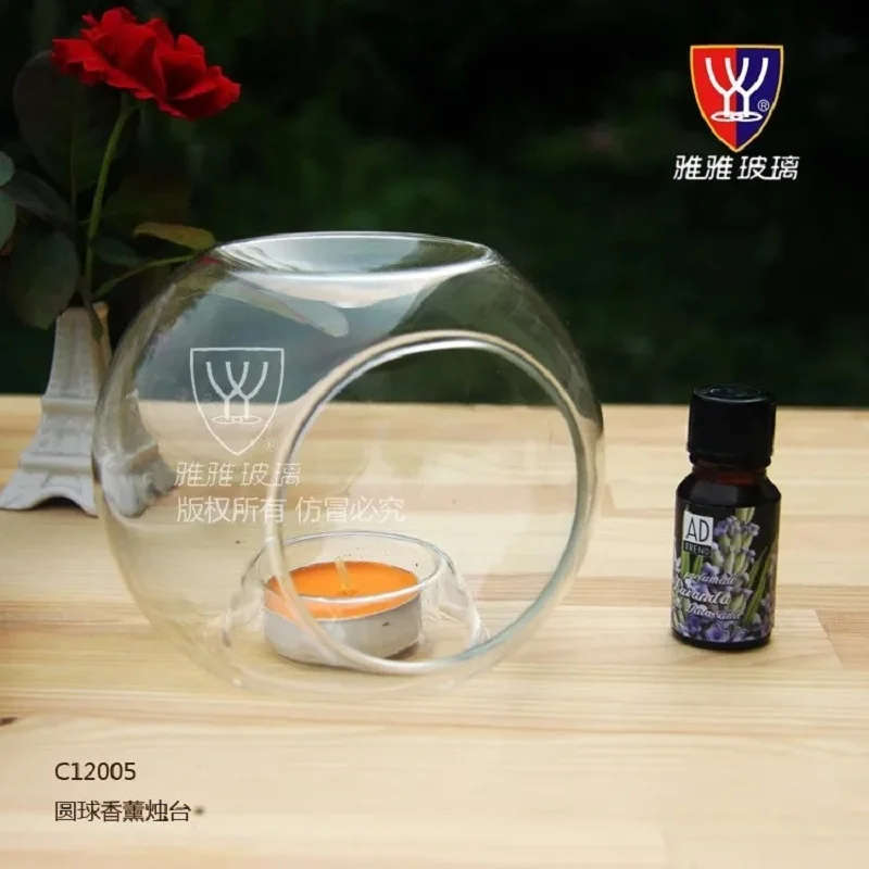 Portavelas de vidrio nórdico, fragancia de aceite esencial, quemador de Aroma moderno y conciso, decoración para el hogar y la boda