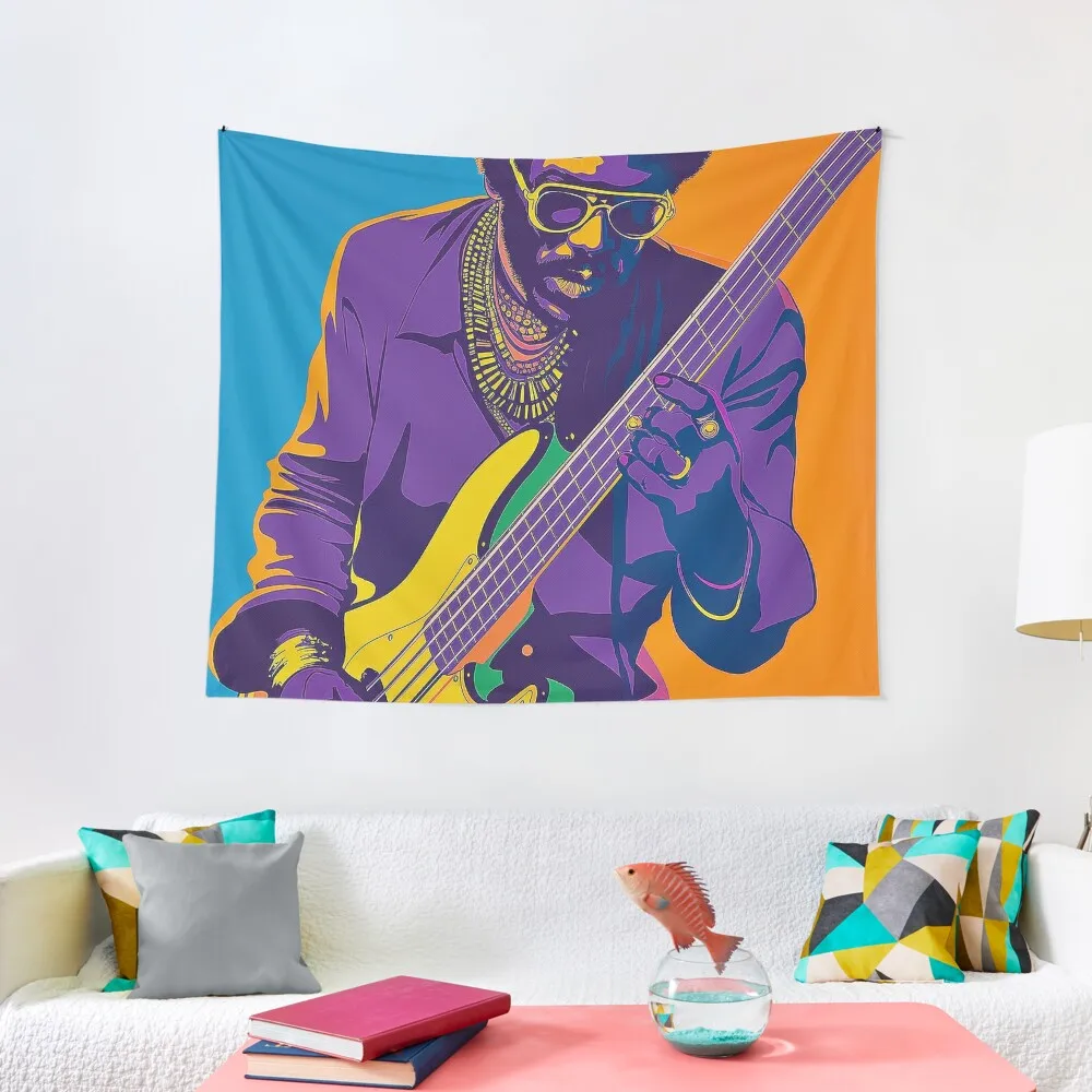 

Soulful Sounds Guitarist Tapestry Wall Mural Wall Decoration Carpet Wall Bedroom Organization And Decoration Tapestry