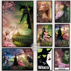 Vintage Musical Fantasy Movie Wicked 2024 Main Characters Series Art Poster Canvas Painting Wall Prints Picture Room Home Decor