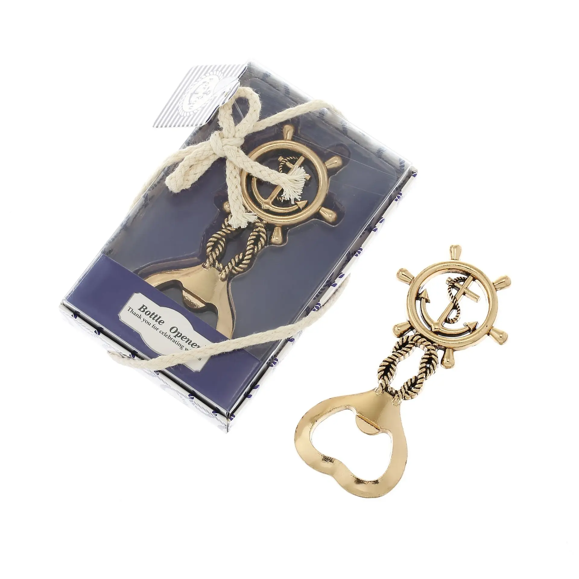 Creative and Practical Zinc Alloy Gift Box with Retro Ship Anchor, Bottle Opener, Small Gift, Ocean Party, 100 PCs/Lot