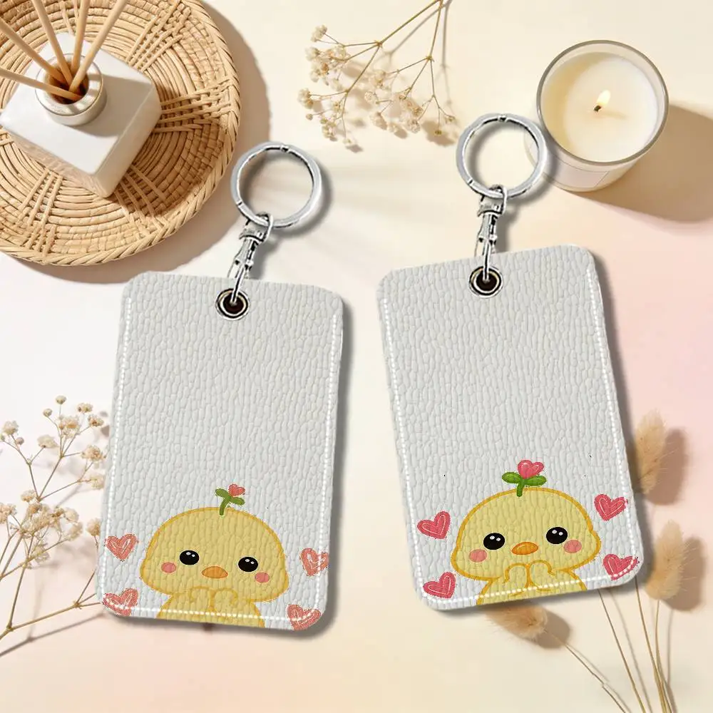 Cute Little Chick Keychain Card Holder, Badge Credit Card Holder, Student ID Card Holder, Bus Cards Cover