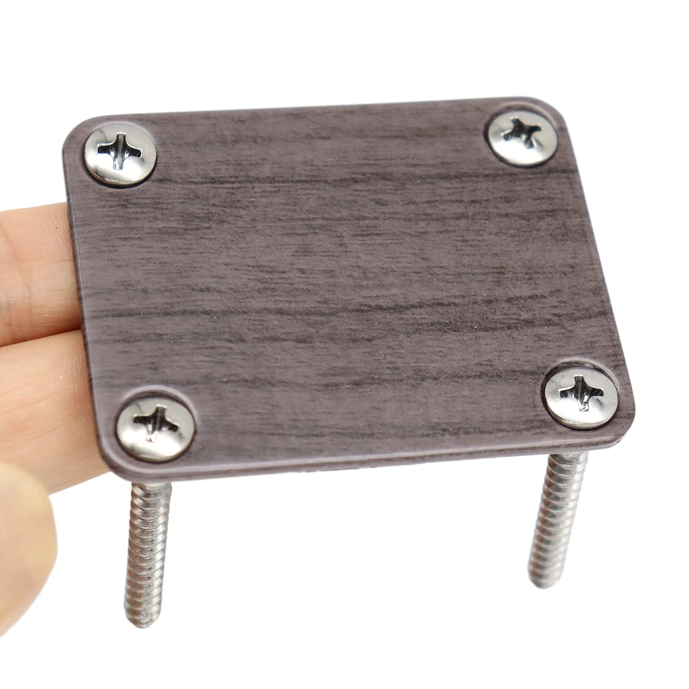 

1pcs Electric Guitar Neck Plate with Screws Metal for ST TL Guitar Jazz Bass Guitar Accessories Wood Grain Color Printing