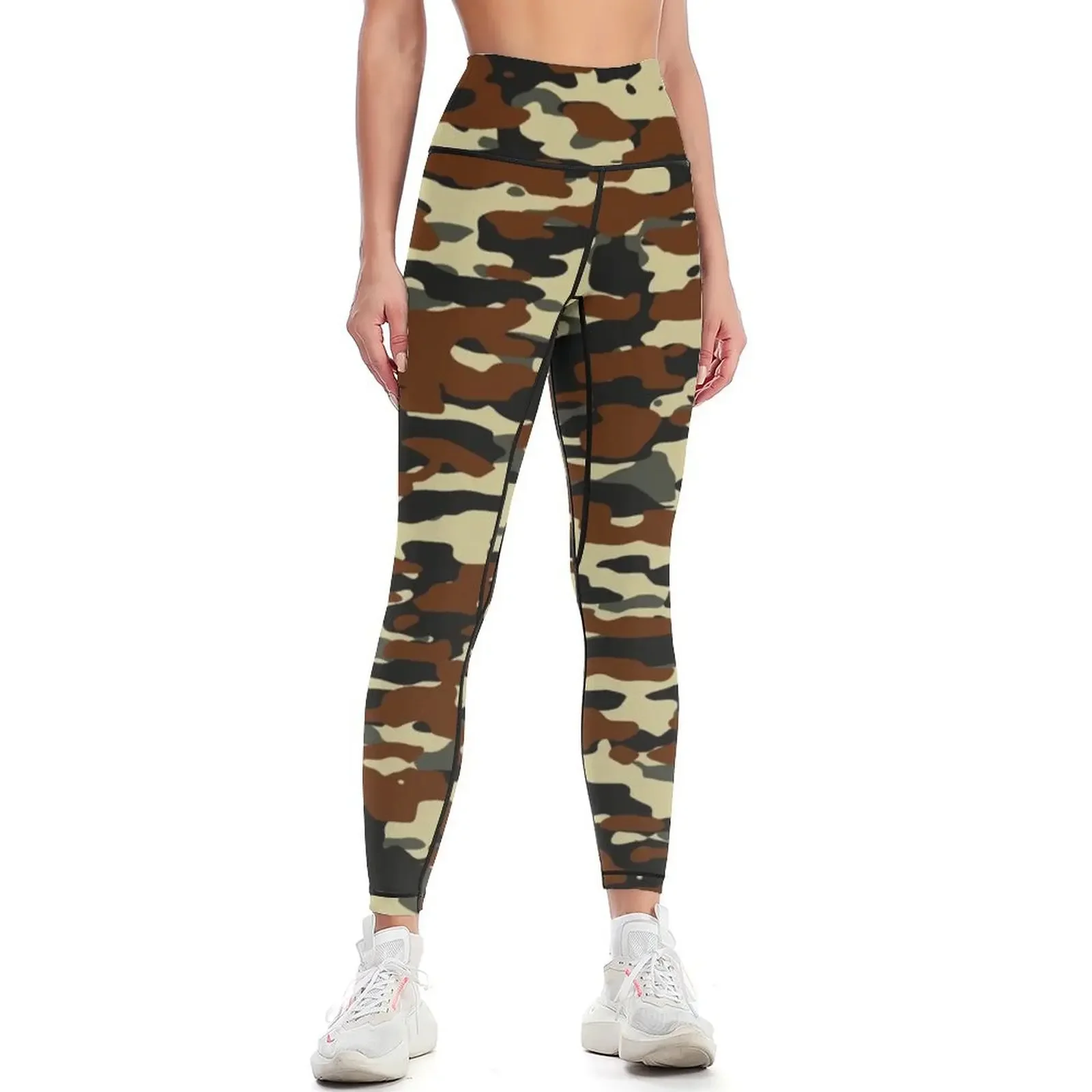 

Black and Yellow Camo Pattern Leggings Sports pants woman active wear push up legging Clothing fitness Womens Leggings