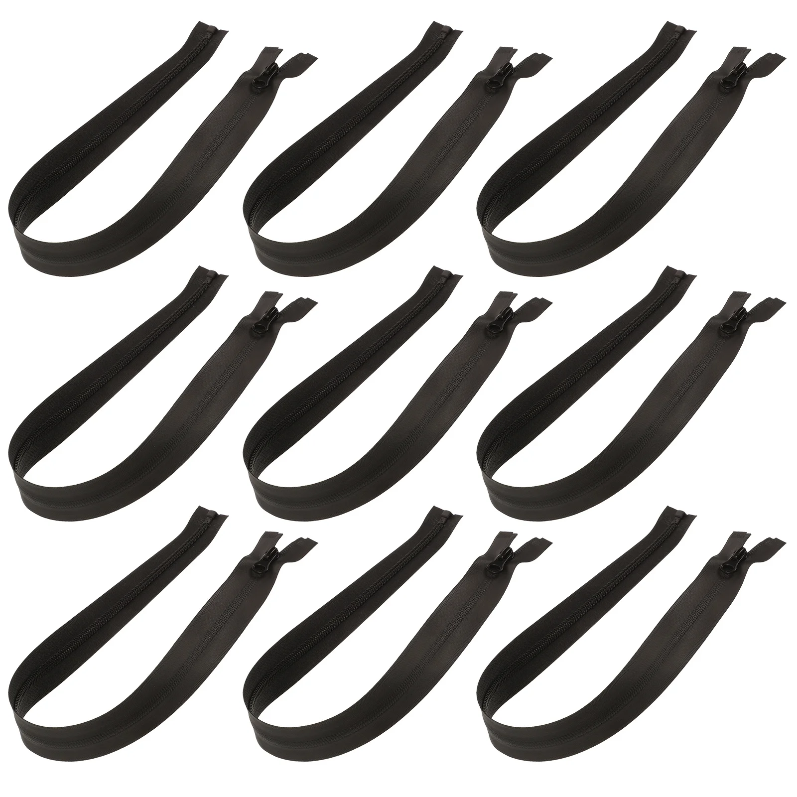 

10pcs Waterproof Raincoat Zippers Nylon Long Strap For Sewing Multi-Use Diy Replacement Craft Zipper Pull Material