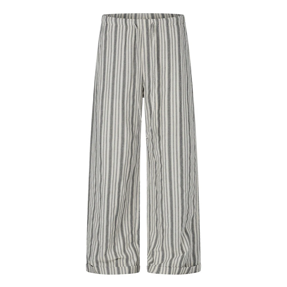 Harajuku Mens Vertical Striped Linen Pants Baggy Casual Drawstring Elastic Waist Sweatpant Relaxed Fit Beach Vacation Pants