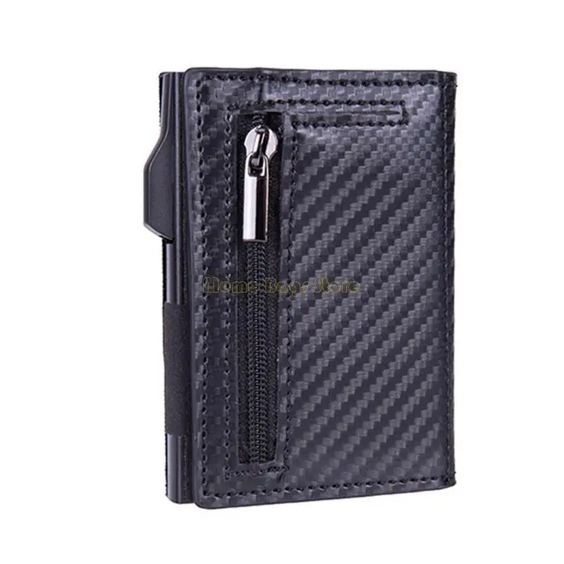 X90D PU RFID Blocking Money Wallet Automatic Pop-up Credit Card Holder for Men