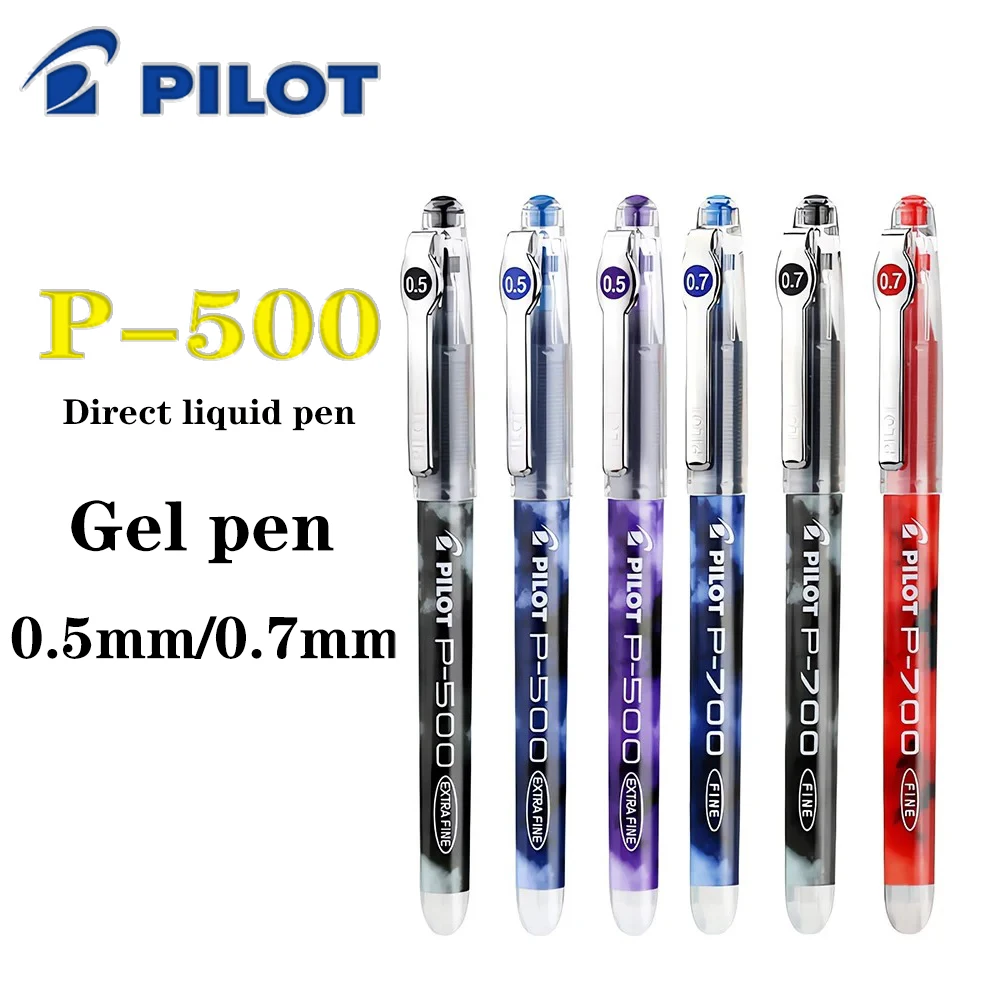 12/24PCS Japan PILOT Needle Tube Gel Pen P500/P700 Fast Drying Large Capacity Pen 0.5/0.7mm Stationery Back To School Supplies