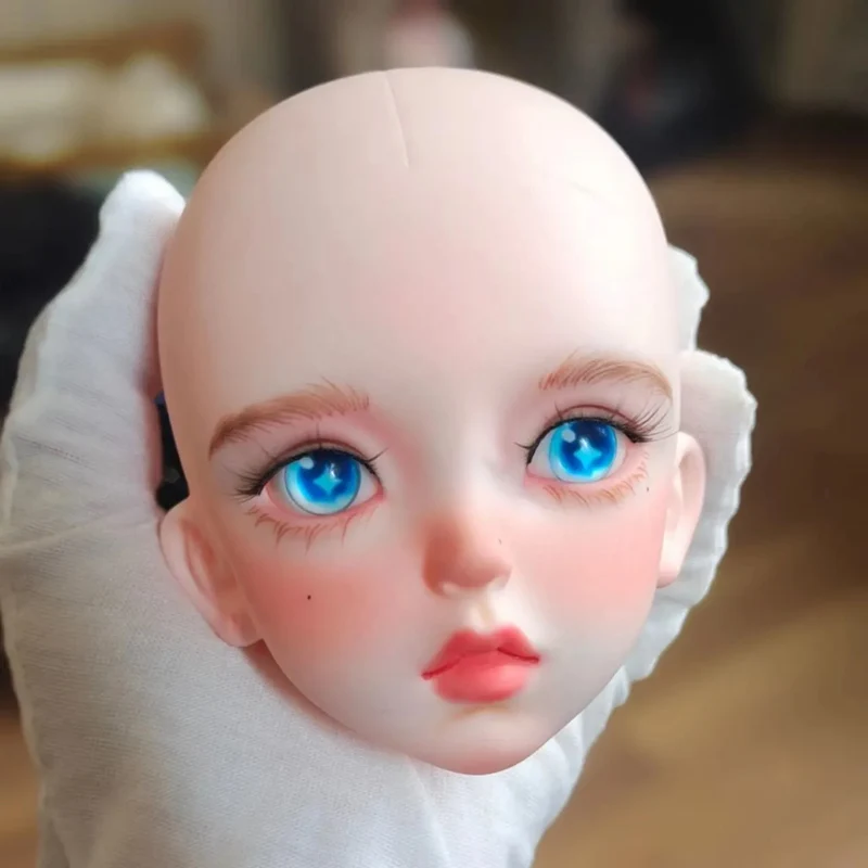 1/3 BJD Female Makeup Head 60cm Doll's Accessories with Eye Children Play House Dress Up Toy