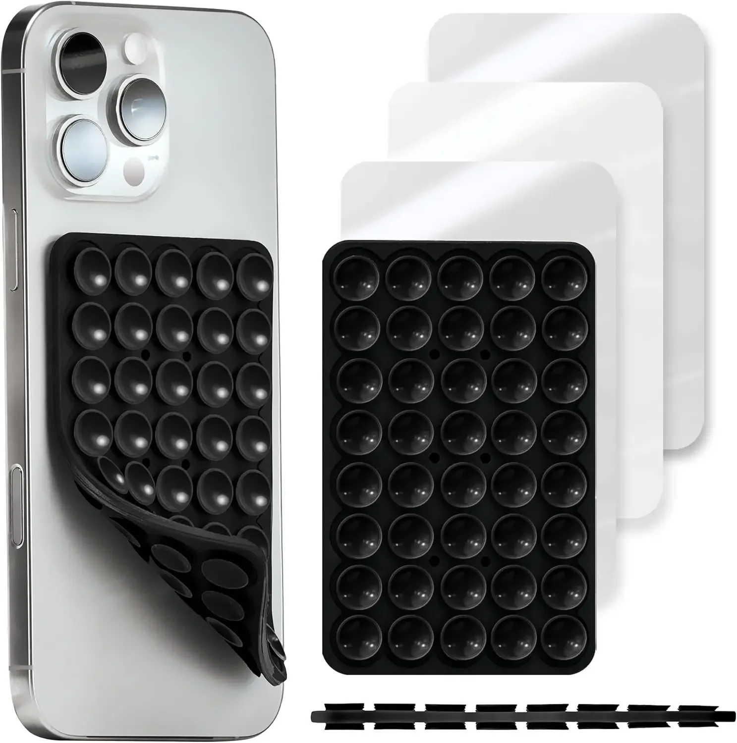 Double Side Silicone Suction Pad For Mobile Phone Fixture Suction Cup Backed Adhesive Silicone Rubber Sucker Pad For Fixed Pad