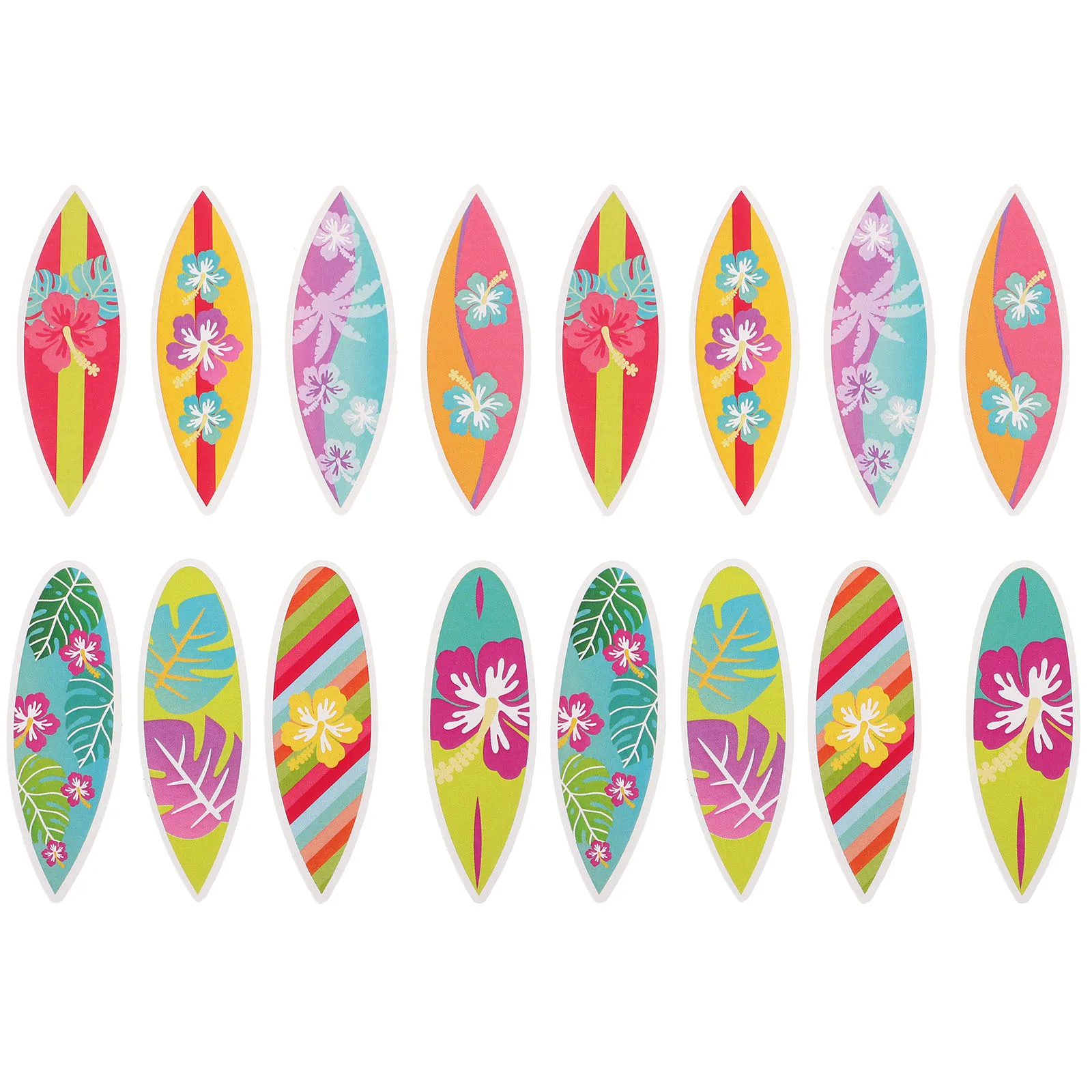 

16pcs Cake Insert Cupcake Toppers Beach Theme Party Decorations Picks Pool Luau Surfboard Cake Decorations