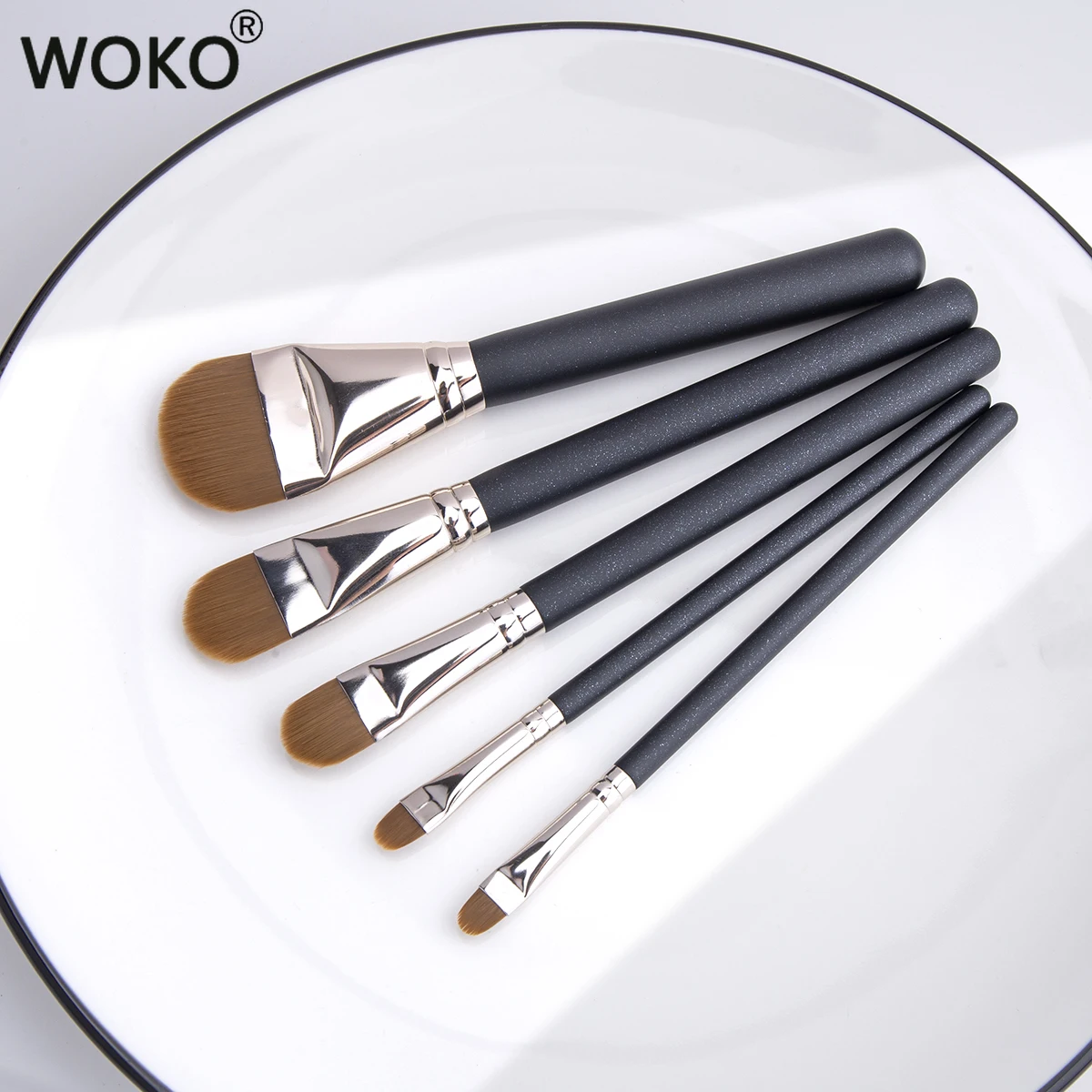 5 PCS Foundation Concealer Makeup Brush Sets Ultra-thin Contour Foundation Liquid Concealer Cream Make-up Tool 5 Types Sizes