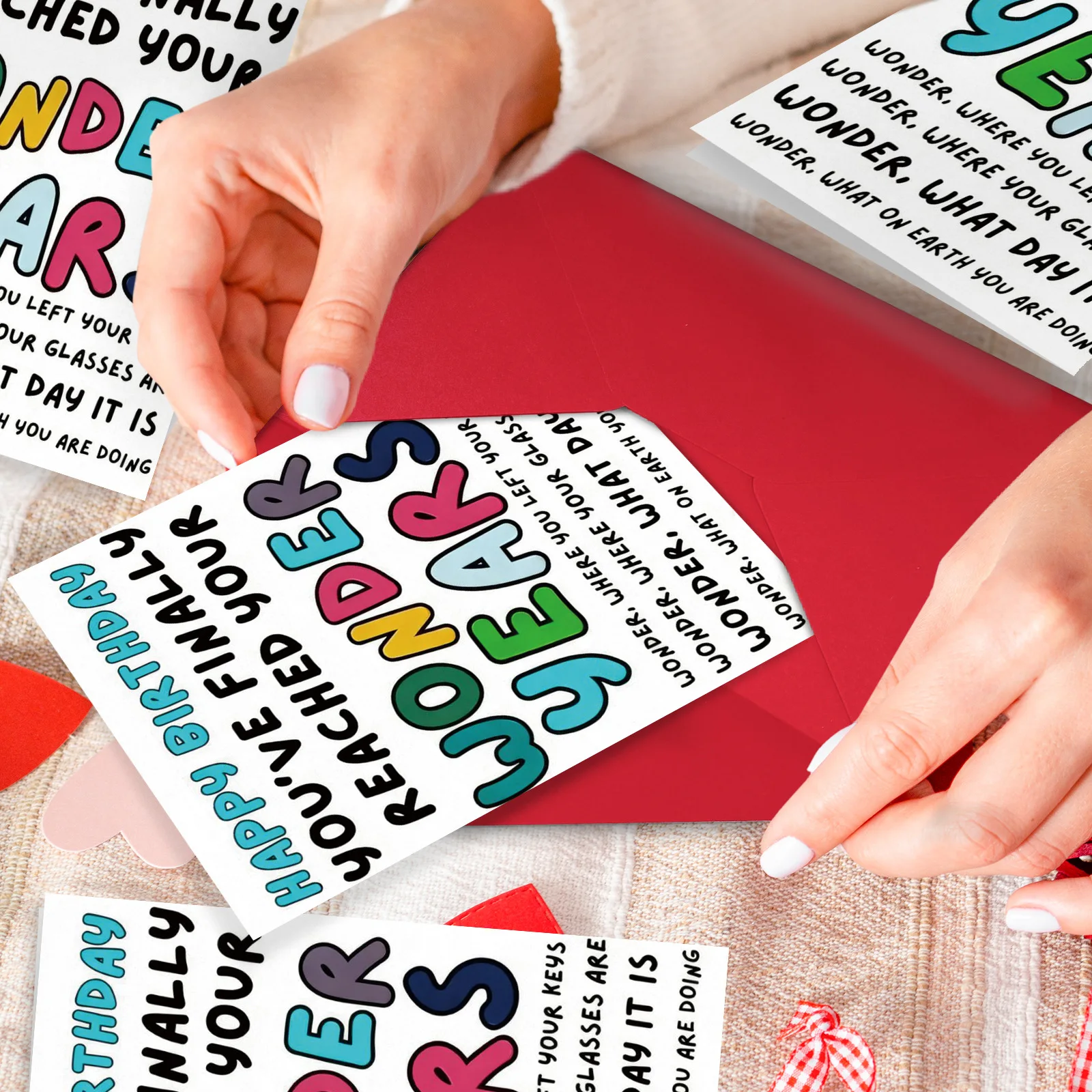 Creative 1 funny happy birthday greeting card envelope set humorous text unforgettable birthday greeting card - view 2
