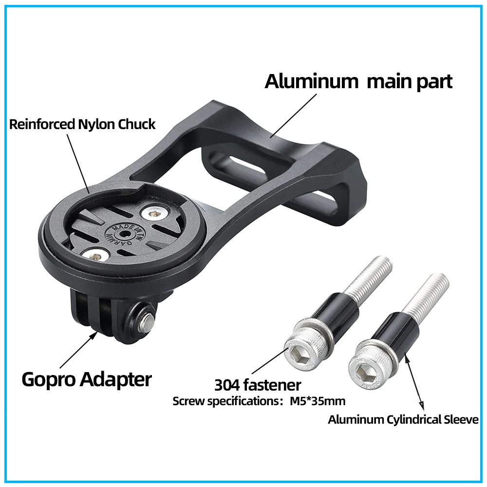 Supporto Per Computer Bici In Alluminio Per Garmin, Bryton, Cateye E GoPro – Attacco Al Manubrio Con Staffa Per Torcia (Rosso)