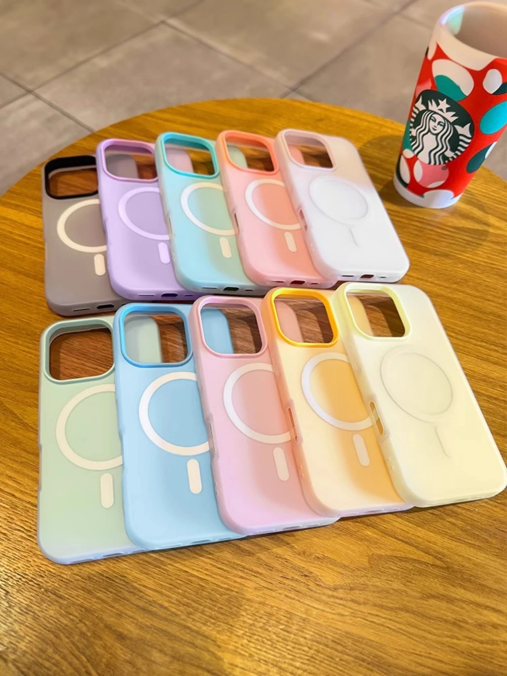 Magnetische kabellose Ladehülle für MagSafe für iPhone 17 16 15 14 Plus 13 12 Pro Max 11, Candy Color 2-in-1, matte Softcover-Hülle – Detail 12