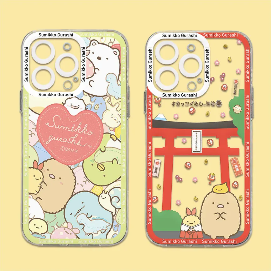 Sumikko Gurashi Cartoon Phone Case For Samsung S24 S23 S22 S21 S20 S10 FE Note20 Note10 Plus Ultra Lite 5G Clear Soft TPU Cover