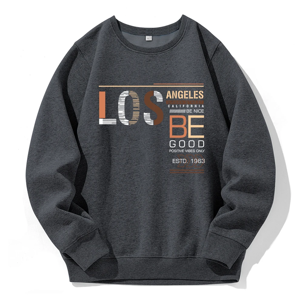 

Los Angeles California Be Nice Be Good Estd.1963 Hooded Man Loose Casual Hoody Basic Aesthetic Tops Sport Street Warm Hoodies