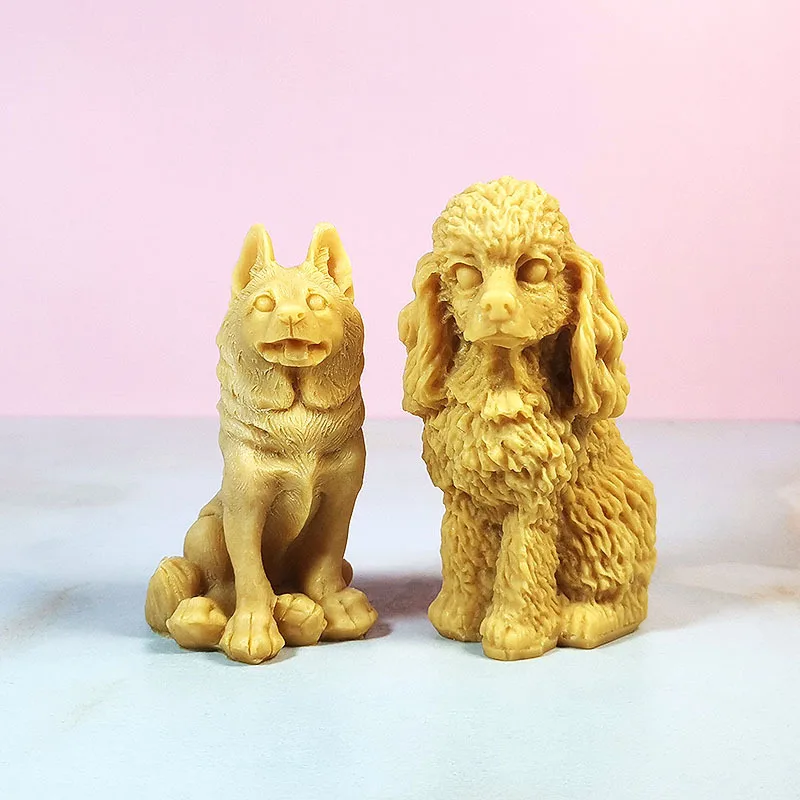 DIY Nette Haustier Hunde Silikon Kerze Form Handwerk Pudel Hund Aroma Kerze Gips Soja Wachs, Der Silikon Form Home Decor Geschenke