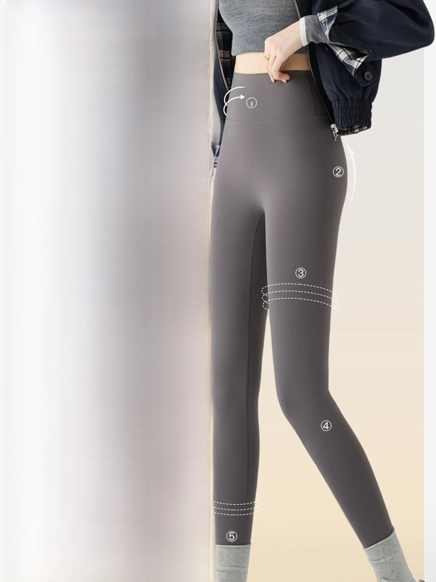 Pantaloni da yoga a vita alta Pantaloni da yoga fitn arca fitn da donna Calore dimagrante Strato base Vita alta Addome Controllo pancia Ma...